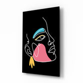 Abstract Colorful Portrait Glass Wall Art.